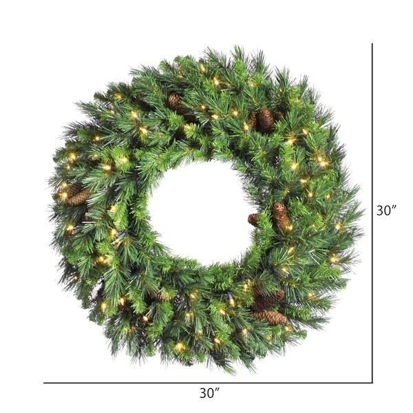 Vickerman Pre-Lit Artificial Christmas Wreath (03815) 3 Vickerman Pre-Lit Artificial Christmas Wreath (03815) - Image 3