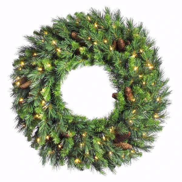Vickerman Pre-Lit Artificial Christmas Wreath (03815) 2 Vickerman Pre-Lit Artificial Christmas Wreath (03815) - Image 2