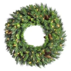 Vickerman Unlit Artificial Christmas Wreath With Pine Cones (03822)