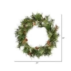 Vickerman Artificial Unlit Christmas Wreath With Pine Cones And Grapevines (06341) -Roman Ornaments Shop 063412md