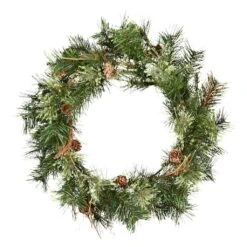 Vickerman Artificial Unlit Christmas Wreath With Pine Cones And Grapevines (06341)