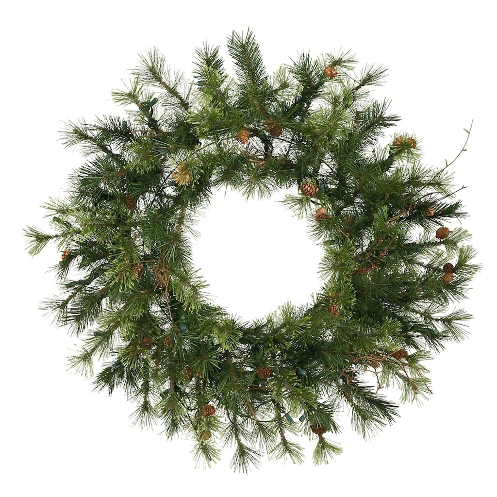 Vickerman Artificial Unlit Christmas Wreath With Pine Cones And Grapevines (06343) 1 Vickerman Artificial Unlit Christmas Wreath With Pine Cones And Grapevines (06343)