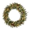 Vickerman Pre-Lit Artificial Christmas Wreath With Pine Cones And 3 Rings (22360)