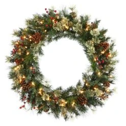 Vickerman Pre-Lit Artificial Christmas Wreath With Pine Cones (22389)