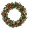Vickerman Pre-Lit Artificial Christmas Wreath With Berries (22412)