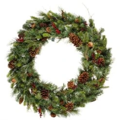 Vickerman Artificial Unlit Christmas Wreath With Pine Cones (23352)