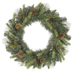Vickerman Artificial Unlit Christmas Wreath With Pine Cones (27910)
