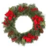 Vickerman Pre-Lit Artificial Christmas Wreath With Red Berries & Natural Cones (27934)