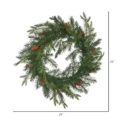 Vickerman Artificial Unlit Christmas Wreath With Pine Cones (371688) -Roman Ornaments Shop 3716882md