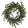 Vickerman Artificial Unlit Christmas Wreath With Pine Cones (371688)