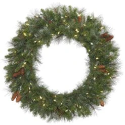 Vickerman Pre-Lit Artificial Christmas Wreath With Pine Cones (373651)