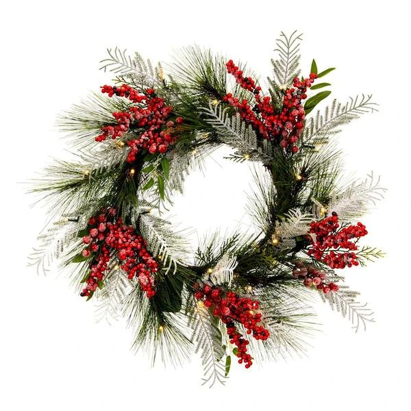Vickerman Pre-Lit Artificial Christmas Wreath (676493) 2 Vickerman Pre-Lit Artificial Christmas Wreath (676493) - Image 2
